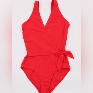 NWT Brand New Red Tory Burch Wrap Swimsuit (S)